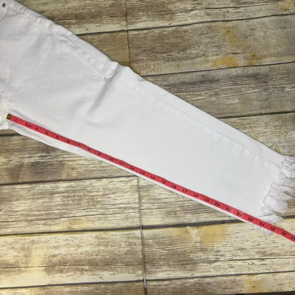 Joe's Jeans Chastity High Rise Straight Crop Hippie White Raw Hem‎ Sz 26